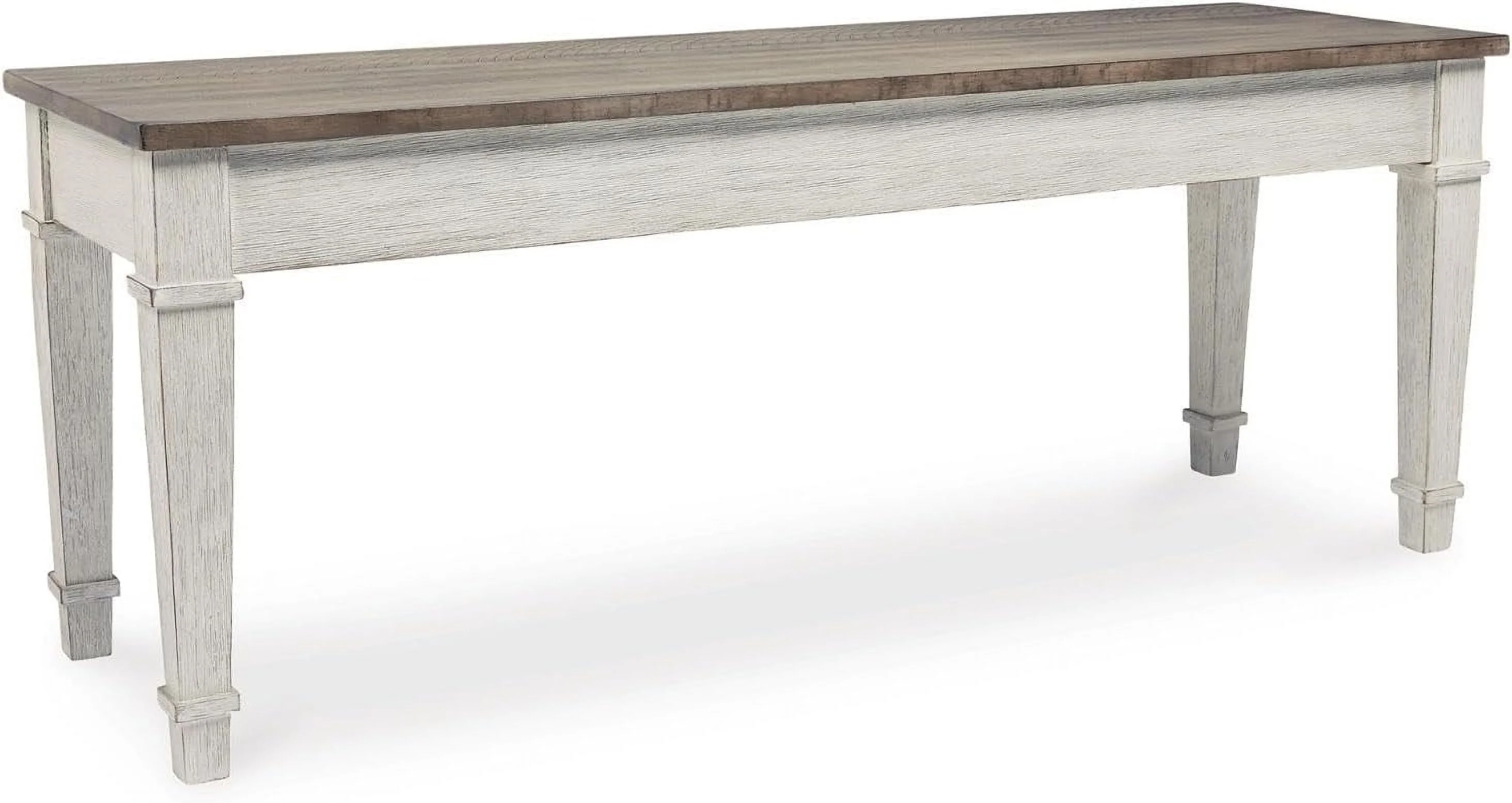 LIHONG Skempton Farmhouse Storage Bench, White & Light Brown