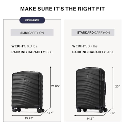 Travelpro Maxlite Air V2 Hardside Expandable Carry on Luggage, 8 Spinner Wheels, Lightweight Hard Shell Suitcase, TSA lock, Black, Carry On 21-Inch