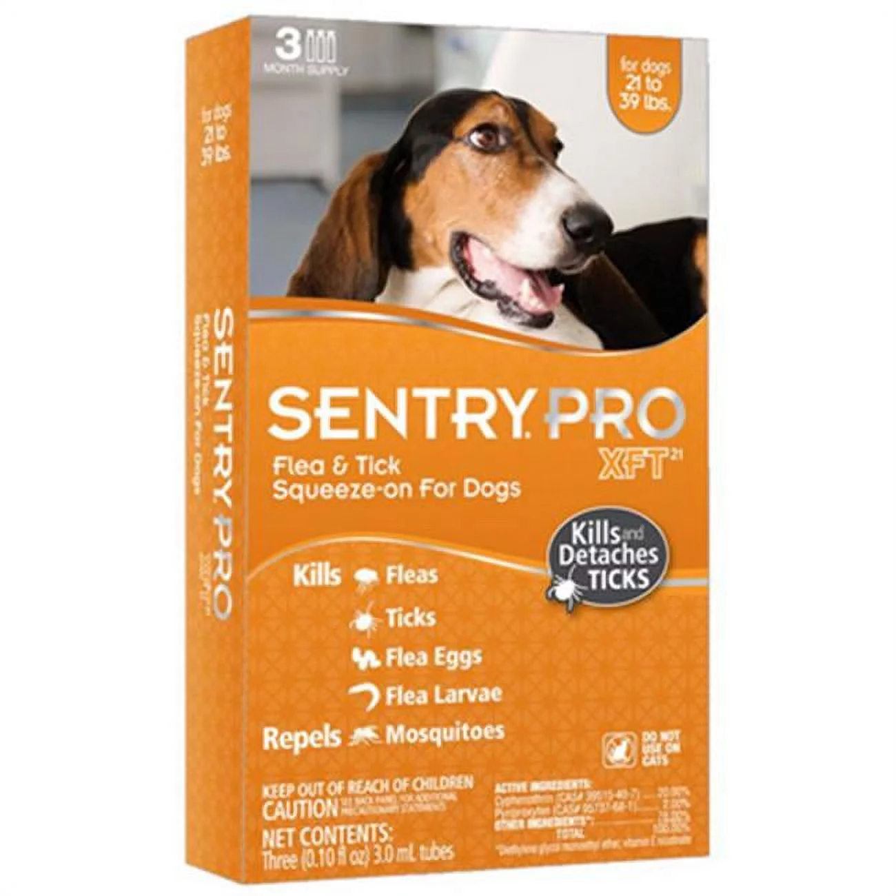 Sentry 01844 Flea & Tick Squeeze-On For Dogs 21-39 lbs.
