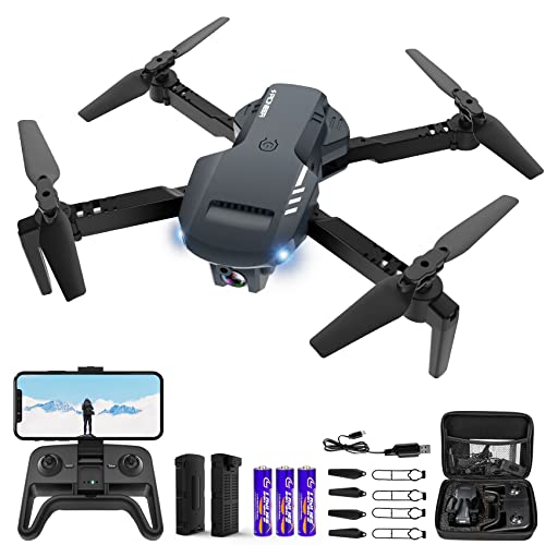 Drones for Adults - Drone with camera 1080P HD, FPV Foldable Drone with Carrying Case, 2 Batteries, 90° Adjustable Lens, One Key Take Off/Land, Altitude Hold, 360° Flip