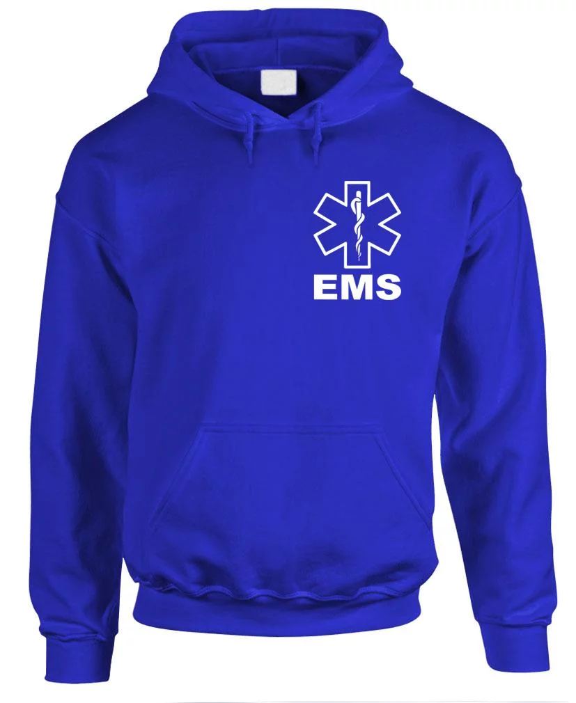 v2 EMS - emergency medical services - Mens Pullover Hoodie, S, Royal