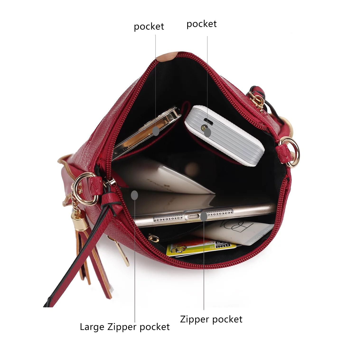 MKF Collection by Mia K Angelina Women's Faux Leather Expandable Crossbody Bag