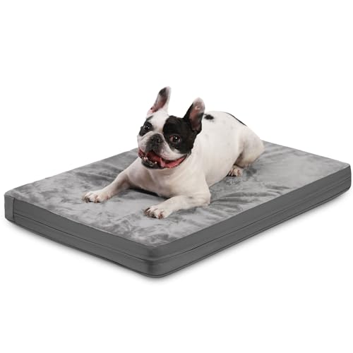 Vonabem Waterproof Dog Bed Large Medium Sized Dogs - Outdoor Orthopedic Crate Pad, Washable Pet Beds Removable Cover, Egg Crate Foam Support, Durable Anti-Slip Kennel Pads 35