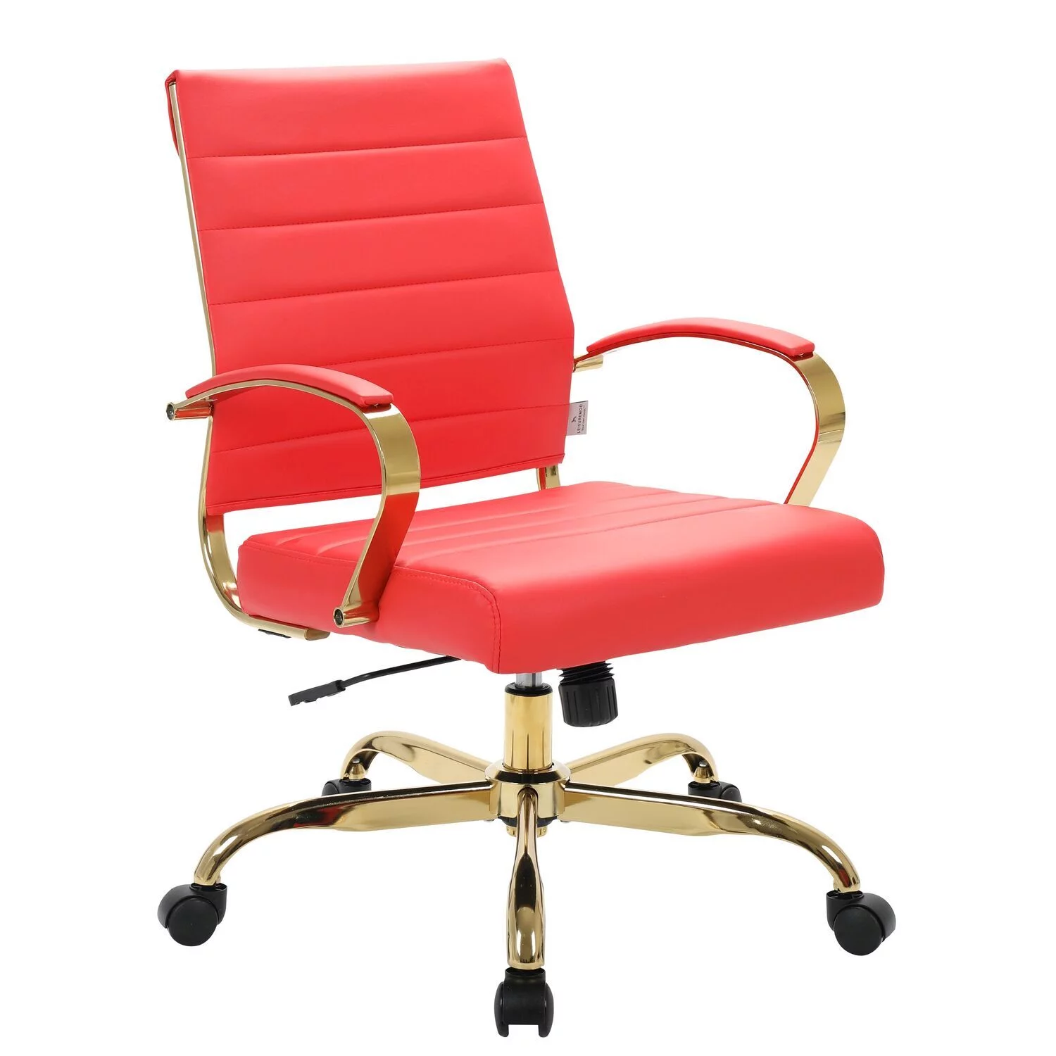 HomeStock Bohemian Bliss Leather Office Chair With Gold Frame