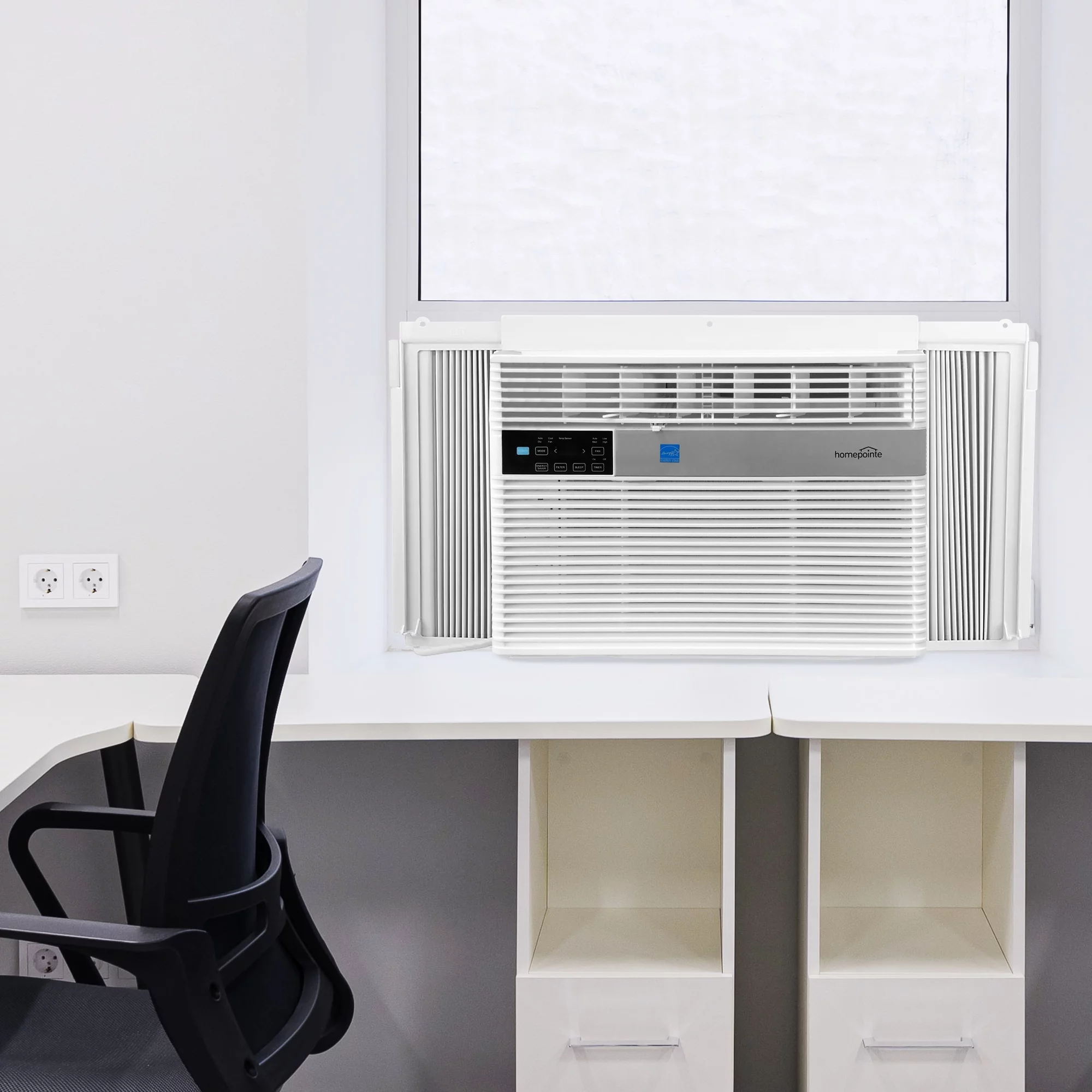 HomePointe 10,000 BTU Window Air Conditioner w/Remote & LED Digital Panel