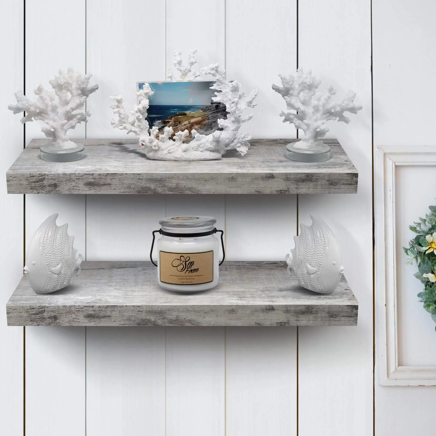 Floating Wall Shelf - Gray Wood