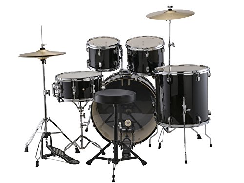 New Ludwig LC170 Accent Fusion Complete 5 Piece Drum Set Kit with Hardware & Cymbals (Black)