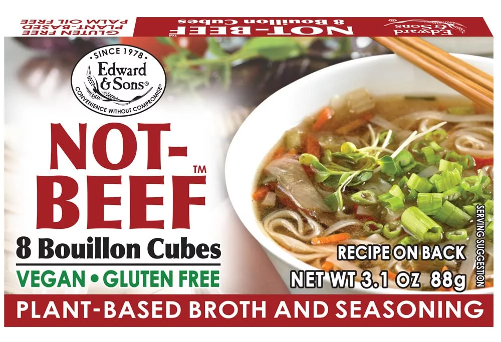 Edward & Sons Bouillon Cubes, 3.1 Boxes, Not-Beef 3.1 Ounce (Pack of 12) 37.2 Ounce (Packaging May Vary)