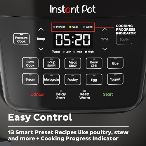 Instant Pot Duo 7-in-1 Mini Electric Pressure Cooker, Slow Rice Cooker, Steamer, Sauté, Yogurt Maker, Warmer & Sterilizer, Includes Free App with over 1900 Recipes, Stainless Steel, 3 Quart