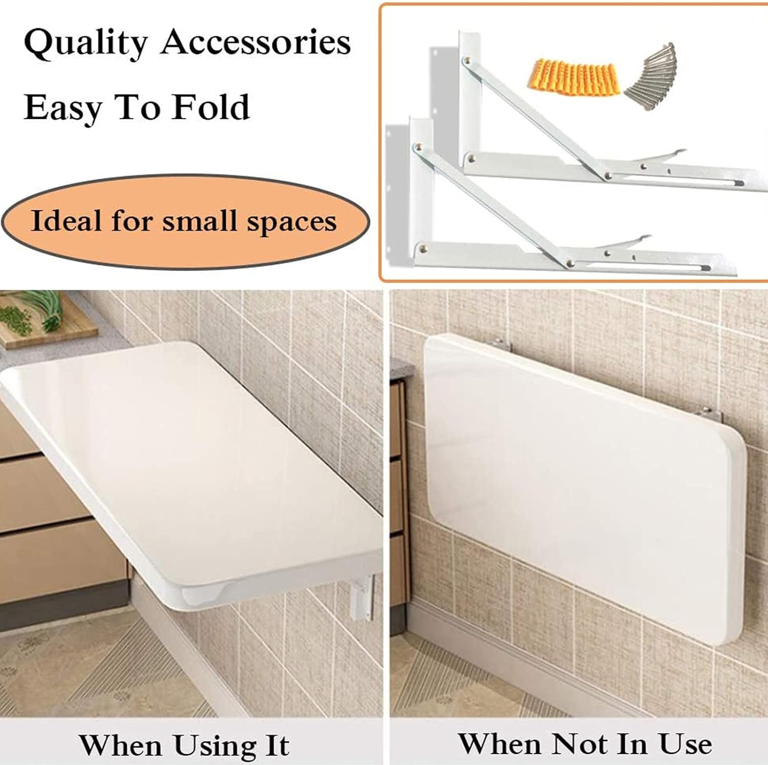 Wall Mounted,Wall Mounted Fold Down Desk for Small Saving Spaces,for Laundry Room,Dining,Room,Study,Kitchen,Bar,D-90cm Fashionable