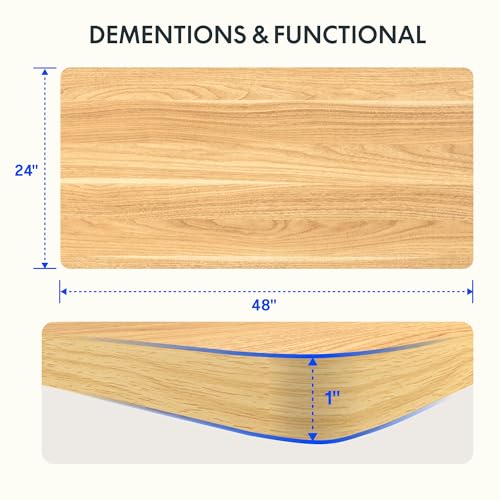 FLEXISPOT EN2 Whole-Piece Standing Desk with Clamp Power Strip, 55 x 28” Electric Stand Up Height Adjustable Desk with Cable Management (Black Frame + 55