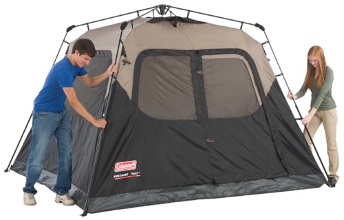Coleman Instant Tent with 1-Minute Setup, 4/6/8/10 Person Tent with Pre-Attached Poles, Air Vent, & Carry Bag
