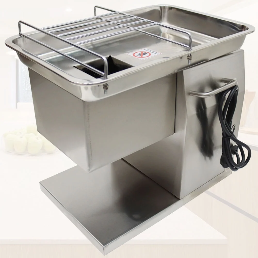 Techtongda 90T-B Stainless Steel Meat Cutter Meat Slicer Cutting Machine with 5mm Blade