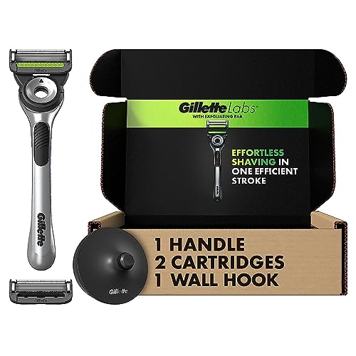 GilletteLabs Gillette Mens Razor Blade Refills , Compatible Only with GilletteLabs Razors with Exfoliating Bar and Heated Razor, 6 Razor Blade Cartridges