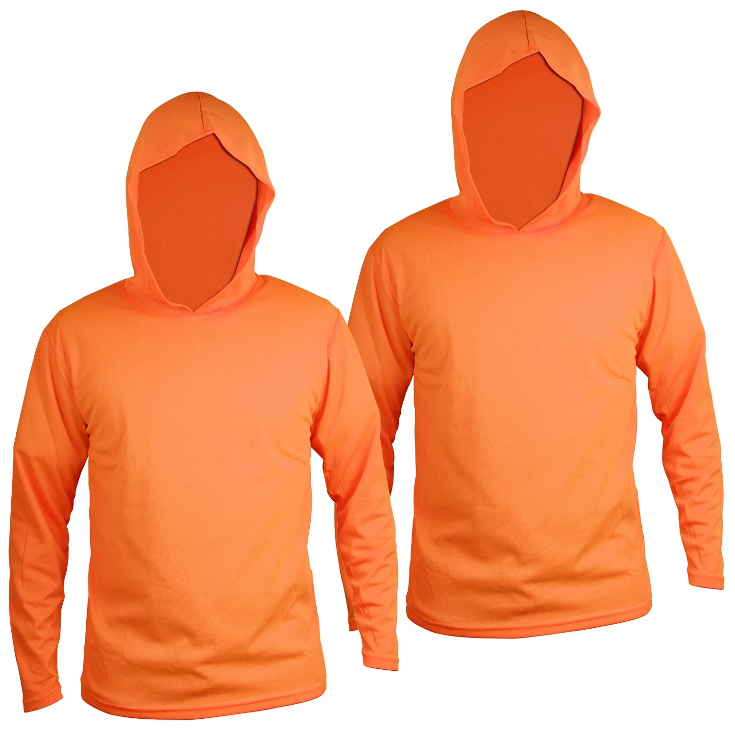 2 Pack-Hi Vis Orange Work Safety Hoodie High Visibility Long Sleeve T-Shirt Size:Large