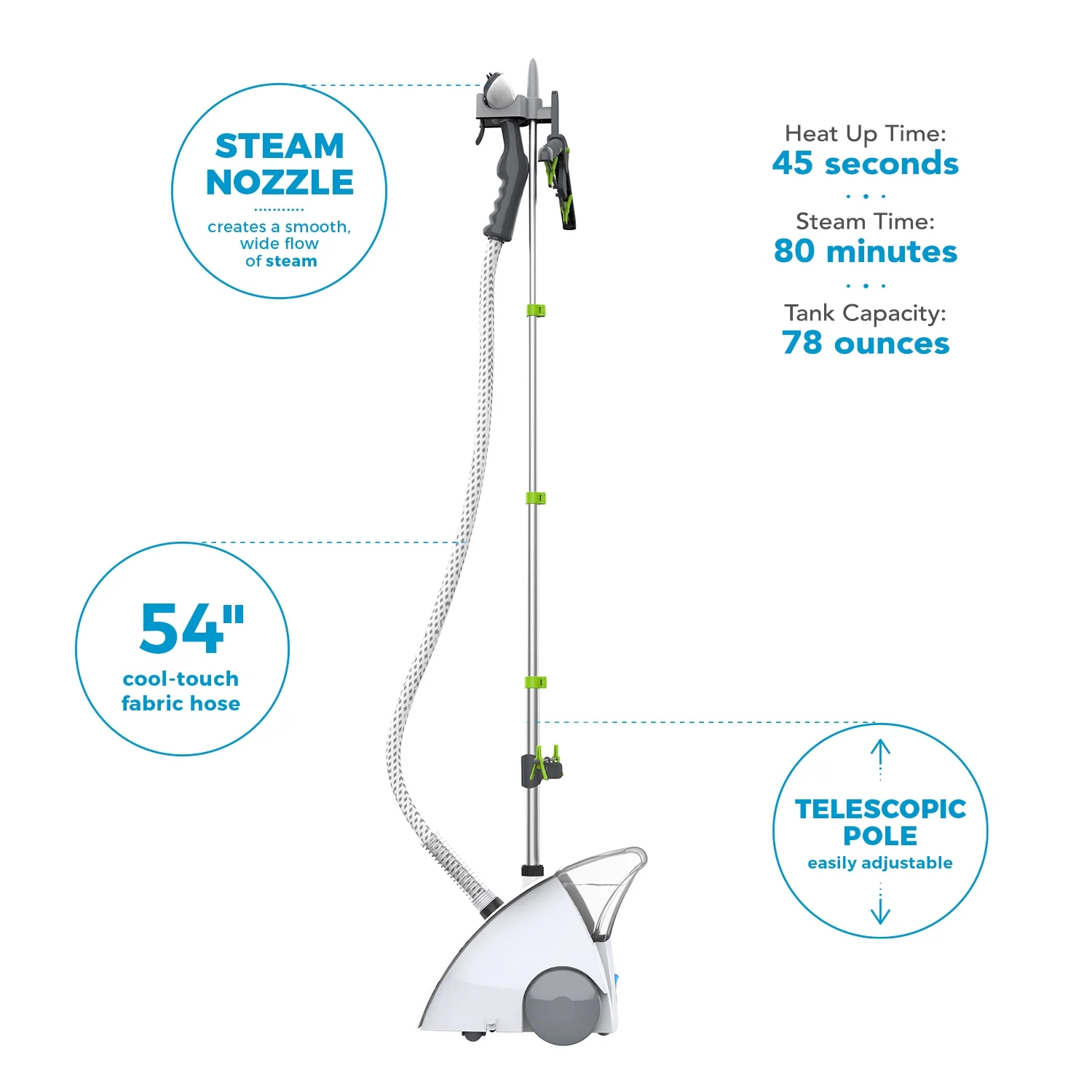 Steamfast SF-547 Full-Size Garment Steamer, White (New)