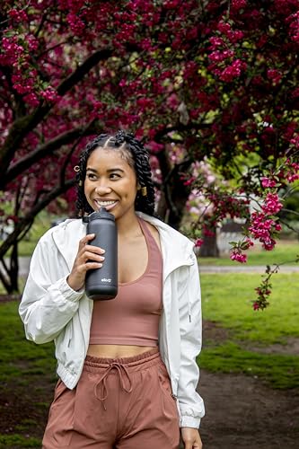 Ello Cooper 32oz Stainless Steel Water Bottle with Straw and Carry Handle, Double Walled and Vacuum Insulated Metal, Leak Proof Locking Lid with Soft Silicone Spout, Reusable, BPA Free, Yucca