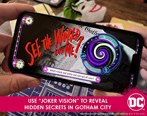 Arkham Asylum Files: Panic in Gotham City Augmented Reality Board Game - Escape Room-esque Batman Mystery with Harley Quinn and The Joker, Family Night - iOS 15+ | Android 13