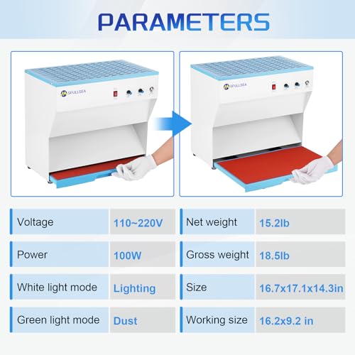 Laminar Flow Hood Large Size Mycology Vertical Laminar Flow Hood H13 HEPA Filter Air Flow Clean Bench Workstation for Agar Tissue Culture Seedlings and Small Mycology Transfers
