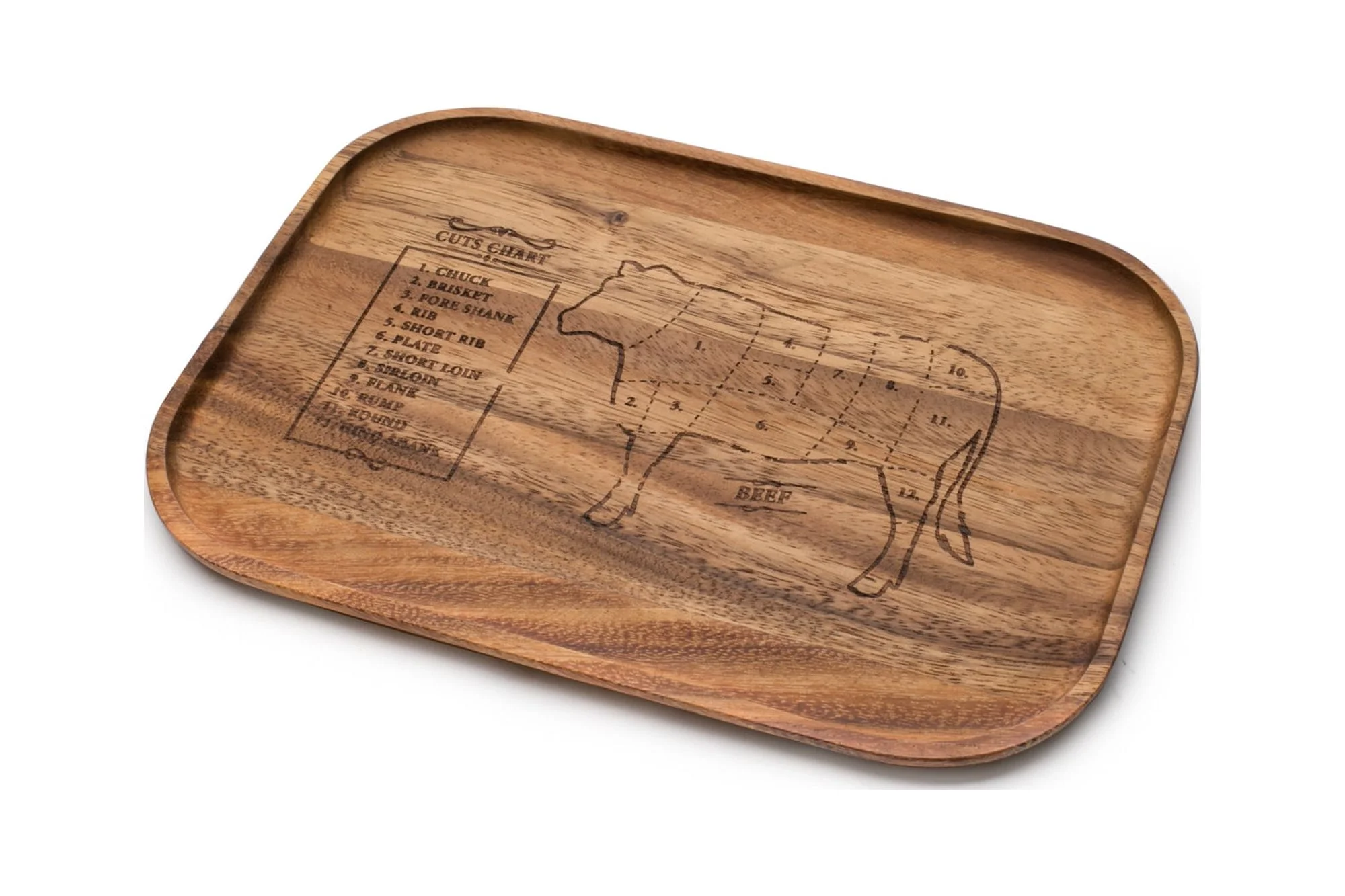 Ironwood Gourmet Brown Engraved Small Steak Boards Cow