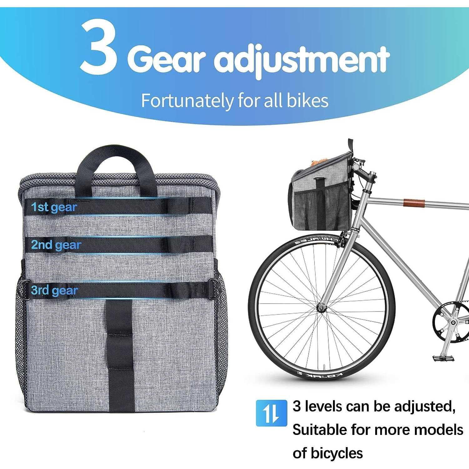 Wakytu Dog Bike Basket Carrier Pet Bicycle Front Carrier Backpack for Bike Riding Foldable Removable - Pet Supplies online store