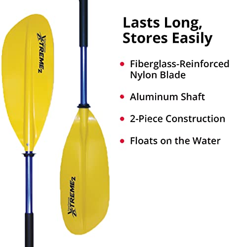 SeaSense Xtreme 2 Kayak Paddle, 96” - Fiberglass Reinforced Nylon Blades, 2-Piece Construction - Great for Sport, Sea, Whitewater, Recreational & Fishing Kayaking