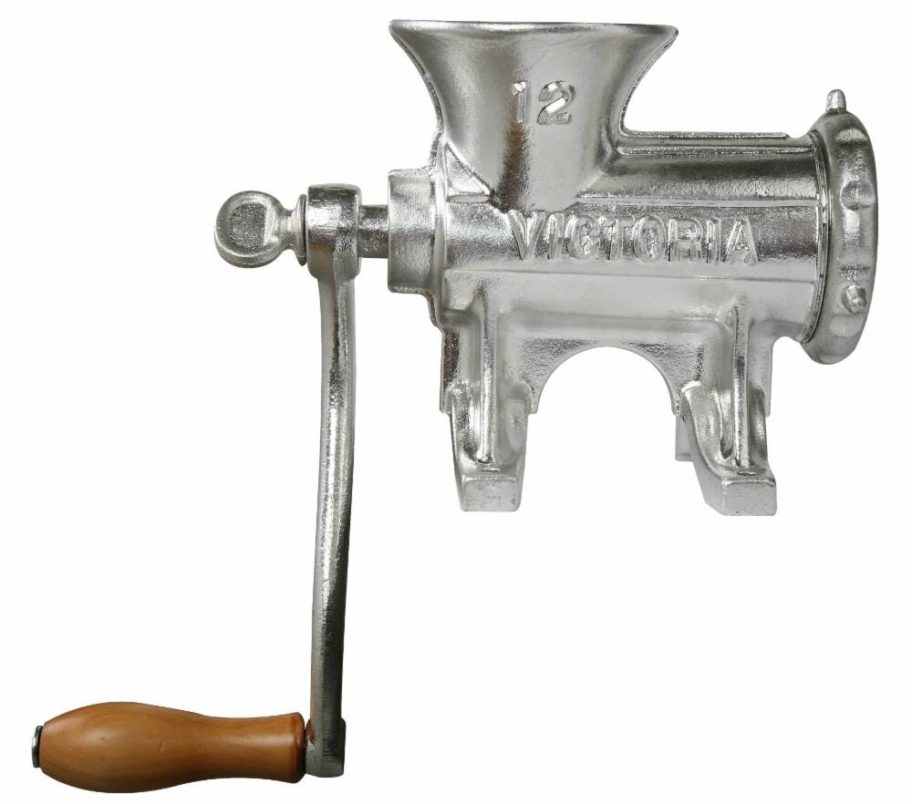 Victoria Cast Iron Meat Grinder with Table Mount, Black