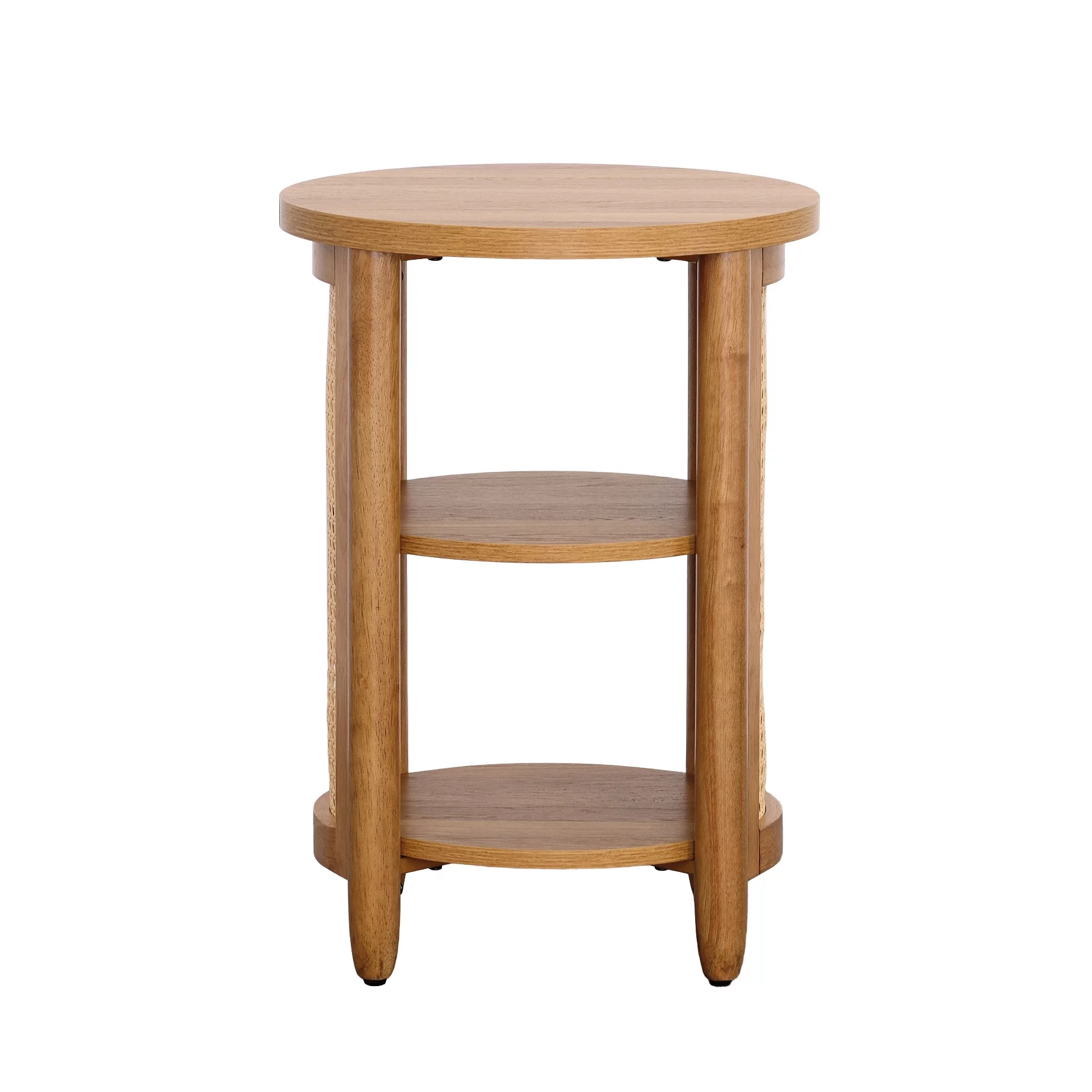 Better Homes & Gardens Springwood Caning Side Table, Light Honey Finish