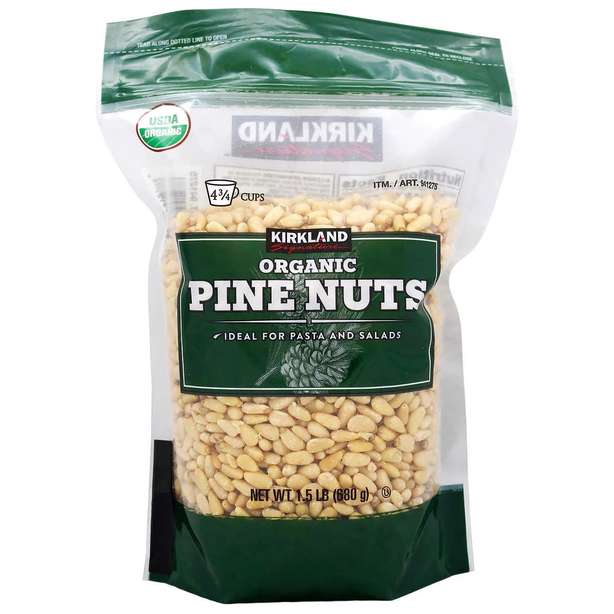 2 PACK | Kirkland Signature Organic Pine Nuts, 1.5 lbs
