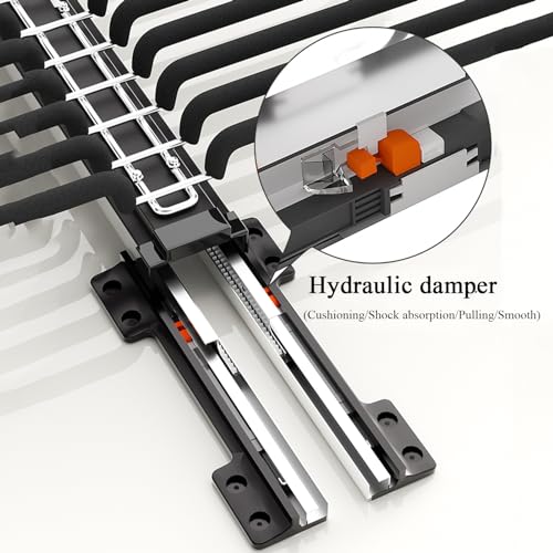 Trouser Hanger Extendable, Trouser Hanger, Trouser Pull-Out, Trouser Pull-Out, Clothes Rail Adjustable, Space-Saving Cupboard Pull Out Trousers Rack,Black