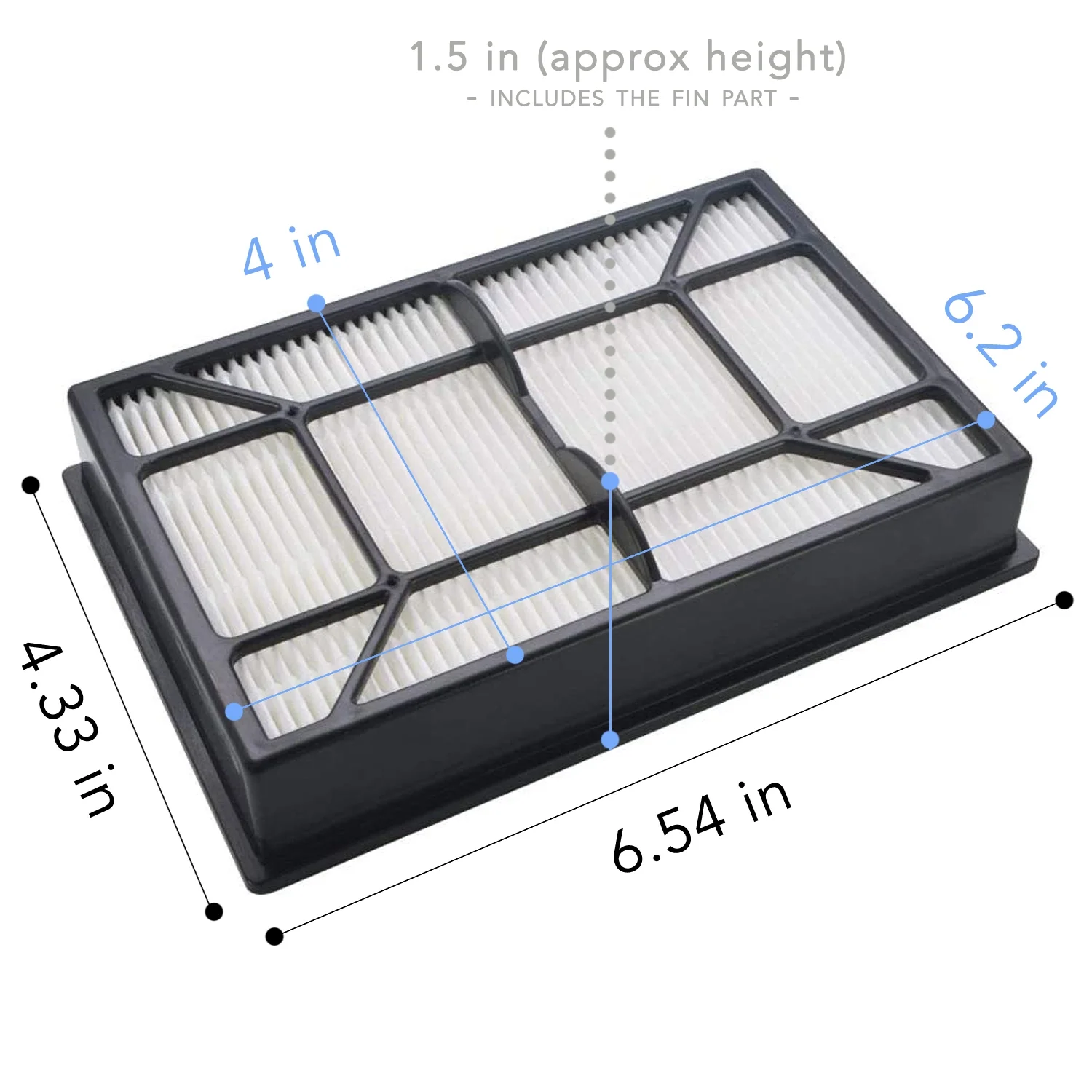 MaximalPower Replacement HEPA Media Filter for Kenmore Hepa Media filter EF 9 Air Vacuum Model #53296 #40195 (4 Pack & Brush)