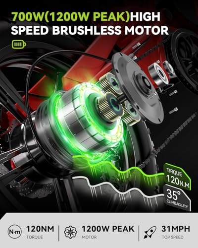 HIDOES B6 Electric Dirt Bike for Adults Fast 30-40mph ebike 20 inch Fat tire 300+ lbs Heavy Duty Mountain Bicycle Off Road 40 Miles Long Range Bikes for Commuter Mens Women Teens Girls e-Bike