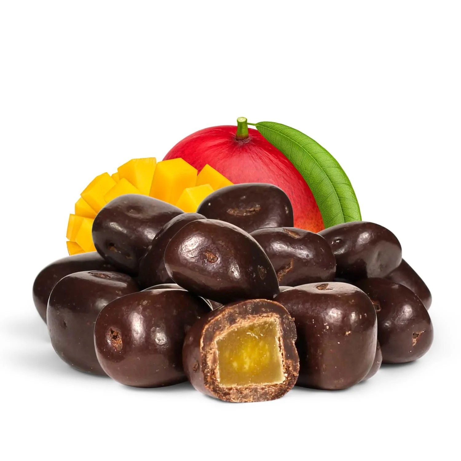 Dark Chocolate Covered Dried Mango by It's Delish, 2 Lbs Bulk Bag  Gourmet Chocolate Covered Mango Bits Fruit Snacks Bulk Chocolate Candy Treats  Vegan, Non-Dairy, Kosher