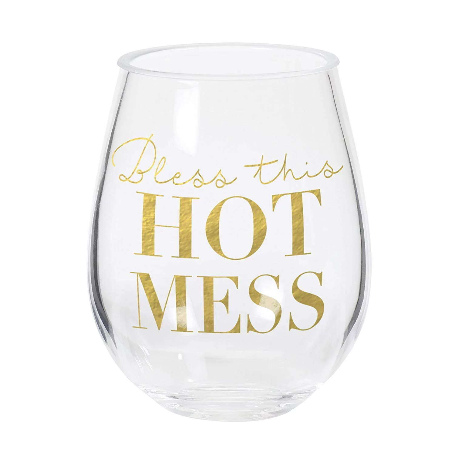 C.R. Gibson QWG2O-20919 Stemless Acrylc Drinkware Sngl Hot Mess