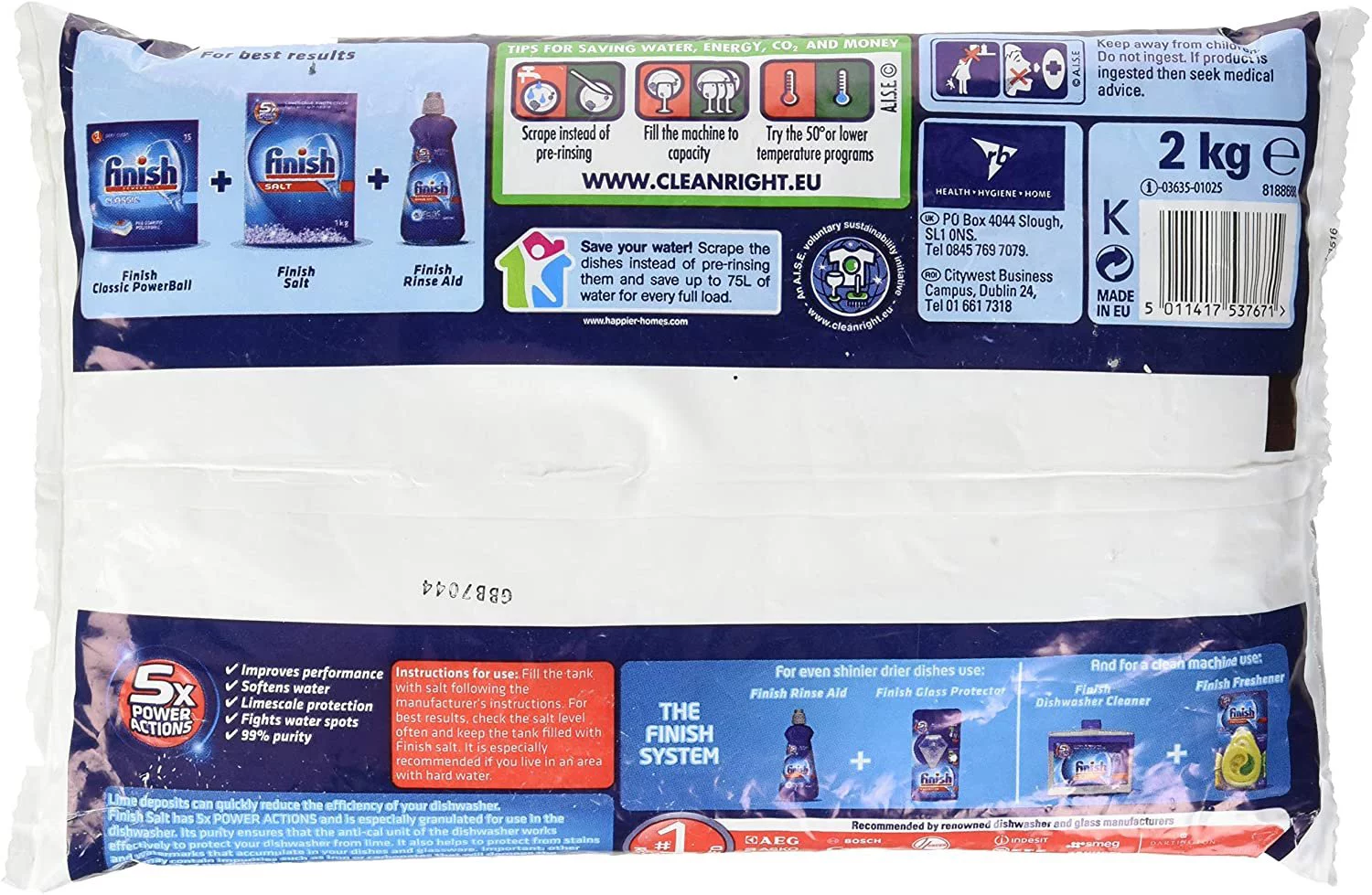 Bosch Finish SGZ9091UC Dishwasher Salt - 2Kg