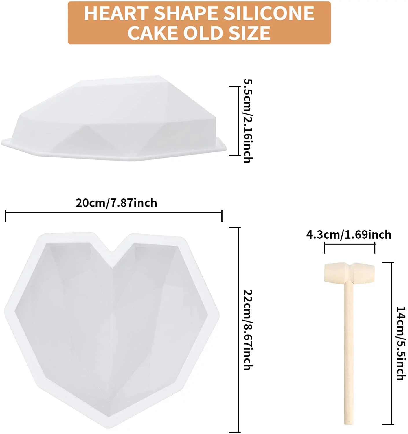 Qefuna Chocolate Mold Set,Chocolate Heart Molds,Breakable Heart Mold with Hammer,Number and Letter Molds for Cake Decoration Candy Making-Suitable for Various Festivals