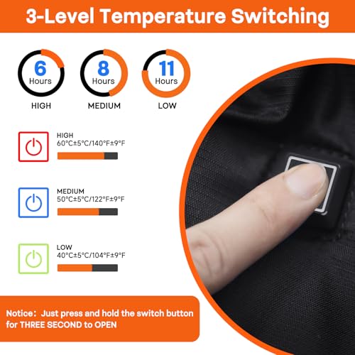 Heated Hand Warmer Pouch with 10000mAh Power Bank,Hand Warmers Poucn with 3 Levels Heating, Ideal for Football, Camping,Hunting, Portable and Waterproof Football Hand Warmer Hand Muff