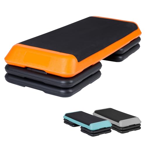 Adjustable Workout Aerobic Stepper, Exercise Step Platform Trainer with 4 Risers,Non-Slip Surface for Home Gym Workout Training