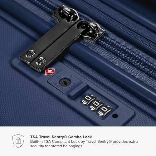 Traveler's Choice Pagosa Indestructible Hardshell Expandable Spinner Luggage, Black, 22