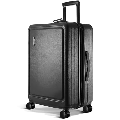 22 Inch Carry On Luggage 22x14x9 Airline Approved, Carry On Suitcase with Wheels, Hard-shell Carry-on Luggage, Durable Luggage Carry-On, Black Small Suitcase with Cosmetic Case