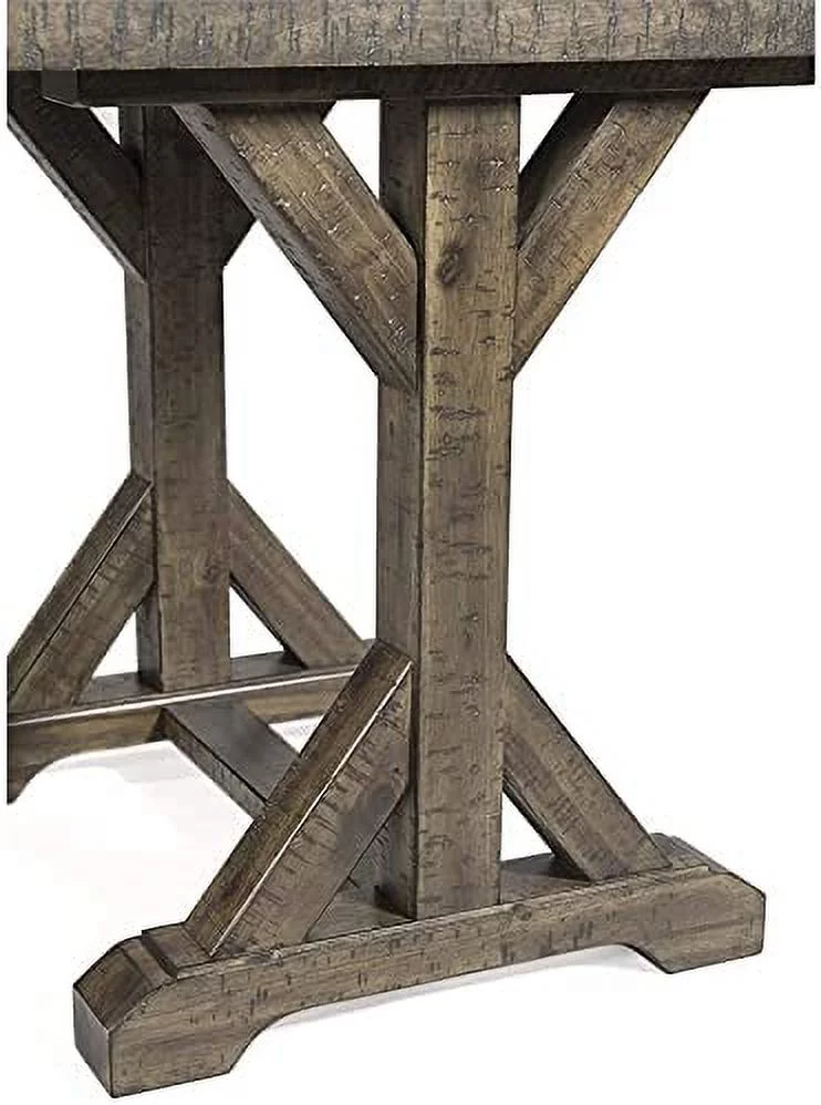 HJZUINIUNIU 48" Solid Farmhouse Rustic Wood Trestle Base Coffee Table in Walnut Brown