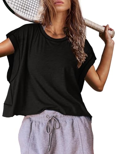 SENSERISE Womens Open Back Workout Tops Backless Short Sleeve Athletic Shirt Running Crop Top Gym Yoga Tee