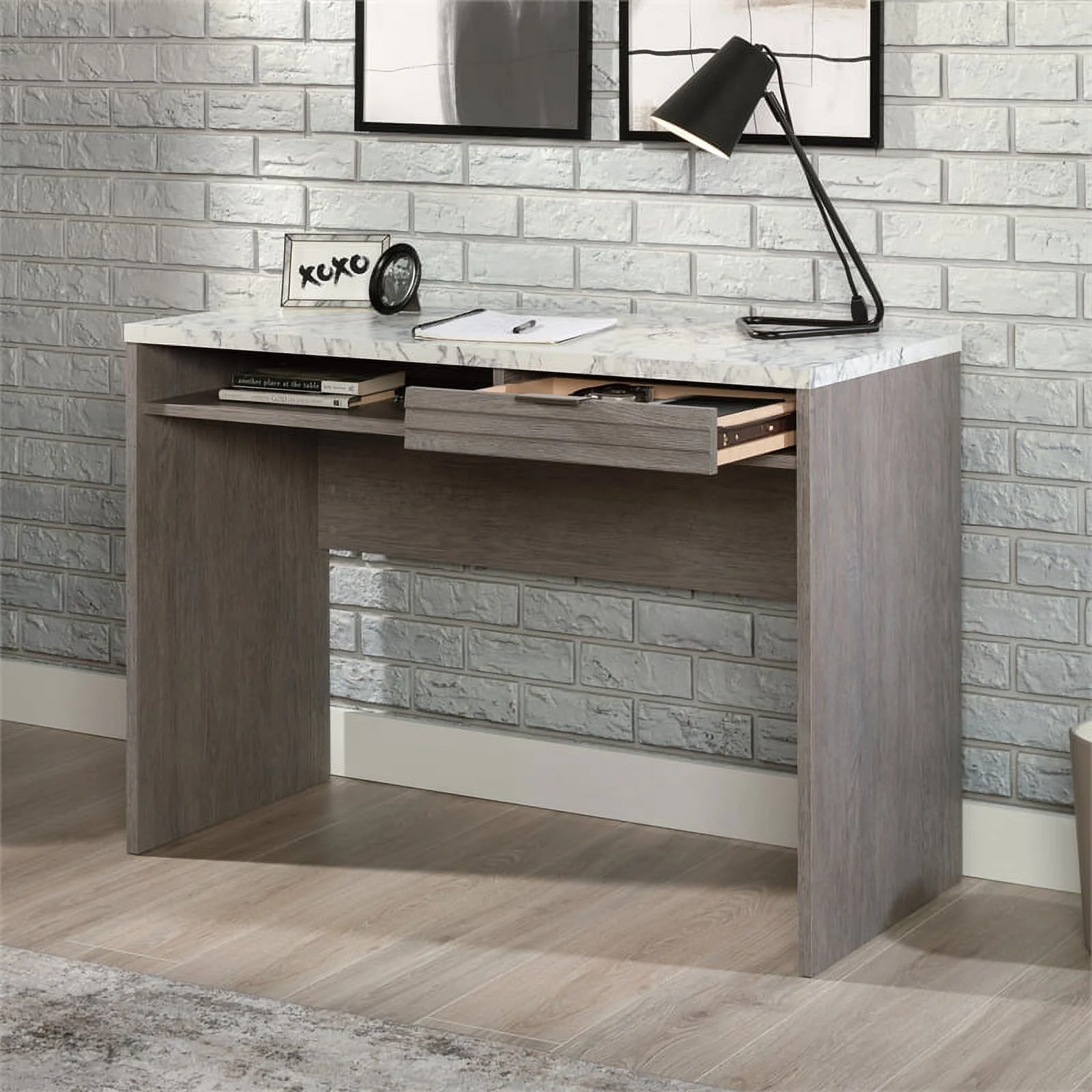 UrbanPro Modern Engineered Wood Writing Desk in Ashen Oak Finish