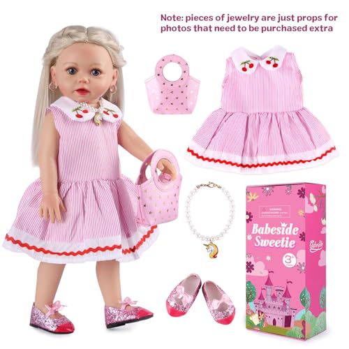 BABESIDE Lifelike Reborn Baby Dolls Dara - 20 Inch Realistic-Newborn Baby Doll Brown Hair Girl Handmade Real Life Toddler Dolls with Clothes and Toy Accessories Gift for Kids Age 3+