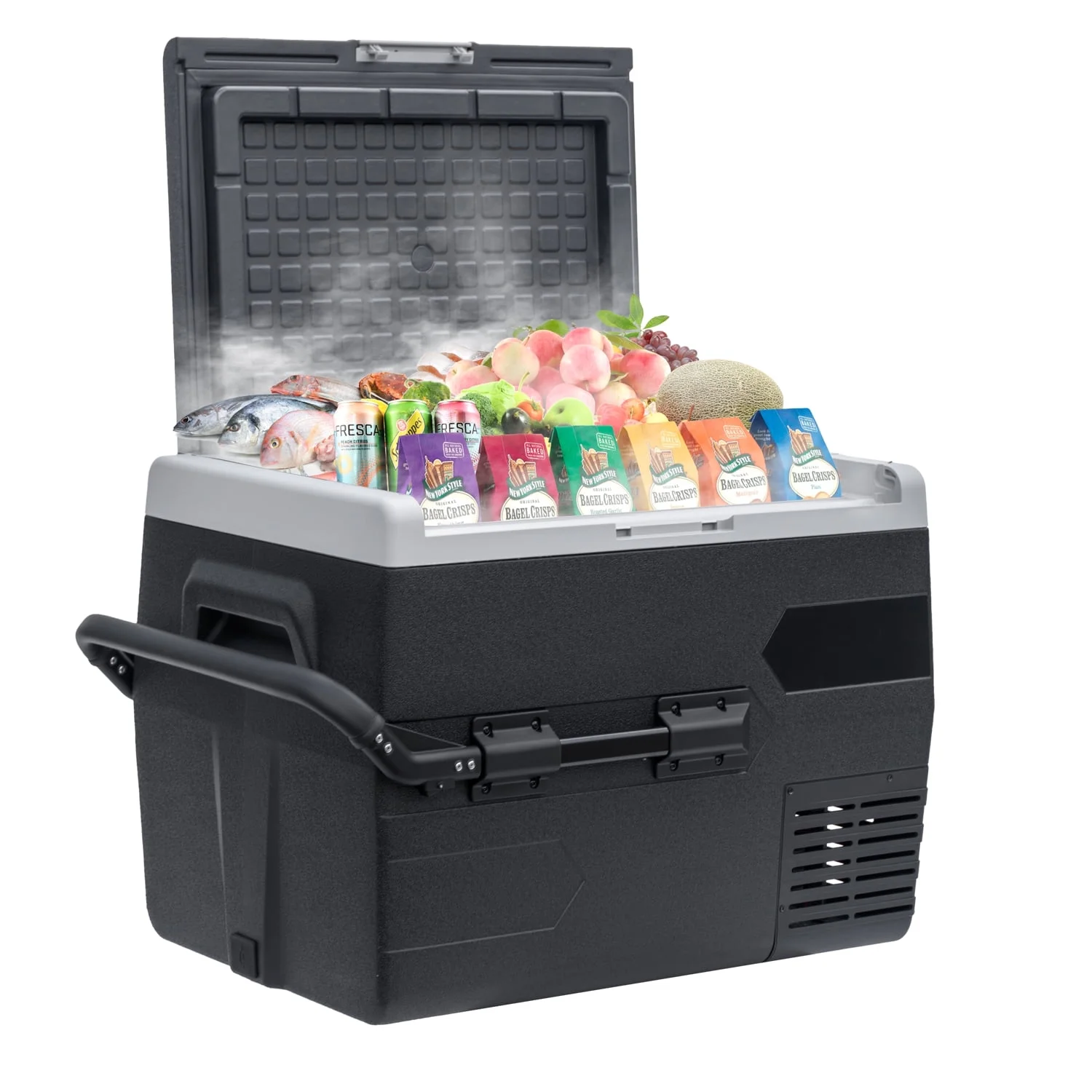 SMAD Camping Mini Freezer, Car Fridge, 65L -20℃ to 20℃, Quiet 12V/24V Electric Compressor Cool Box