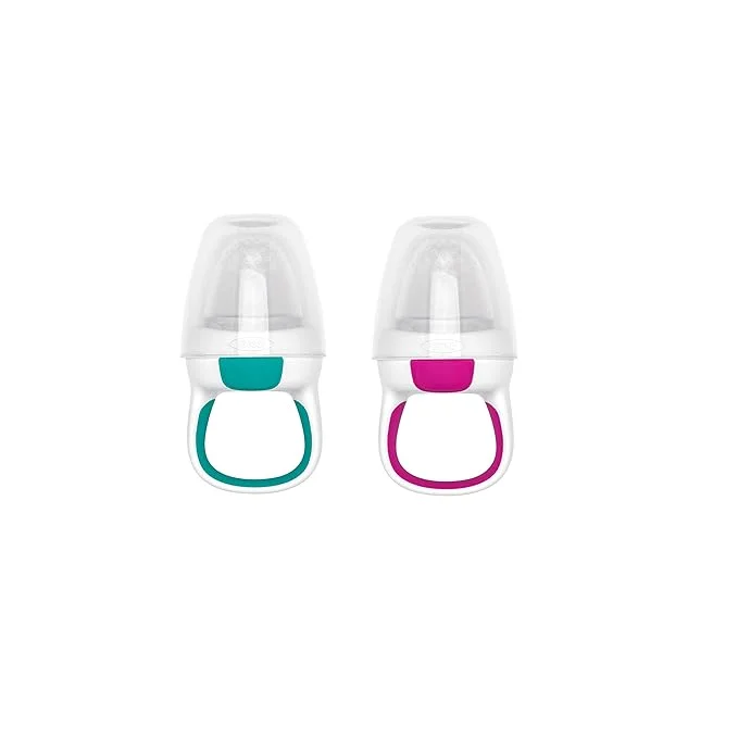 OXO Tot Silicone Self-Feeder 2 Pack Teal/Pink