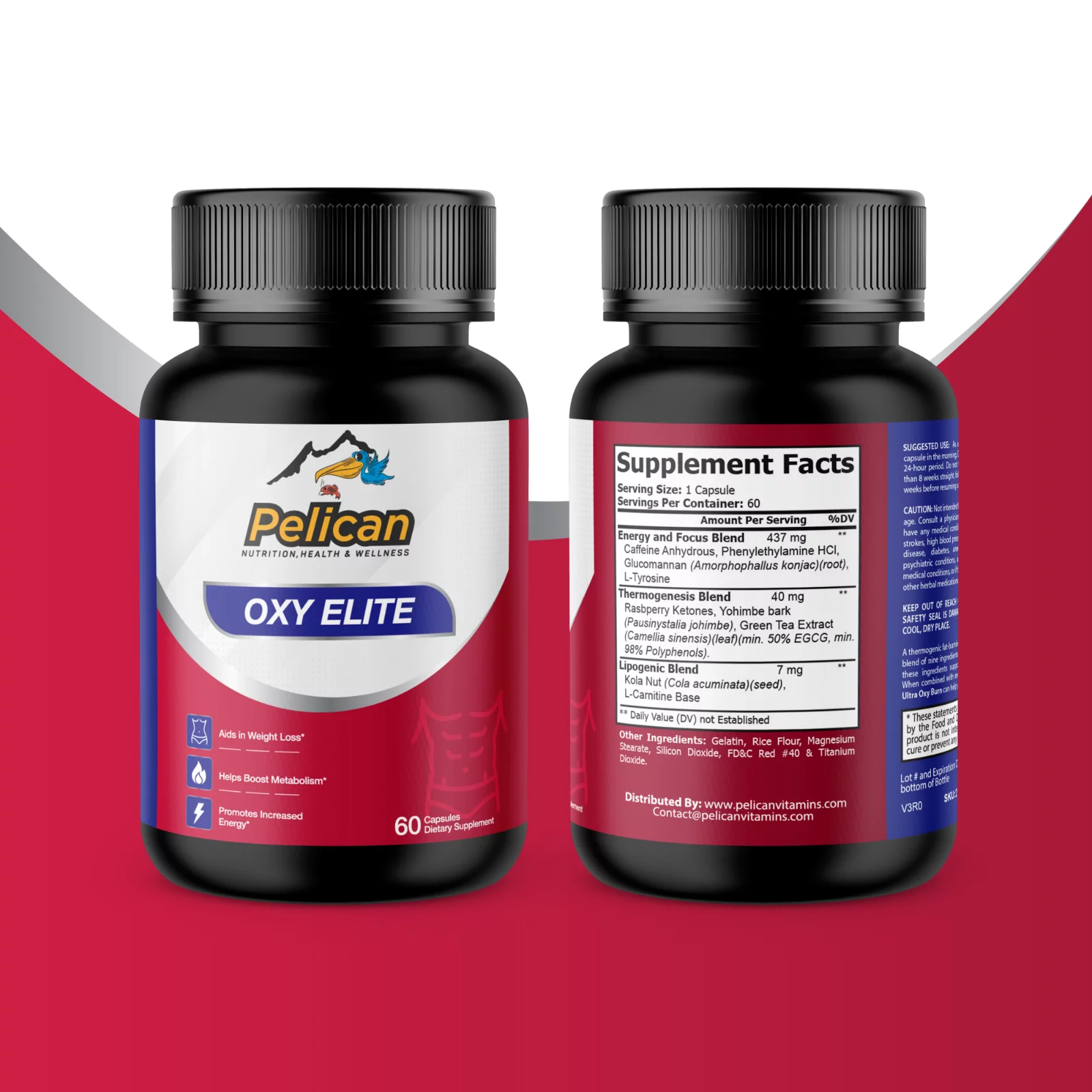 Oxy Elite,Muscle Fat Burner Weight Loss-2 Bottles-120 Capsules-Pelican Vitamins