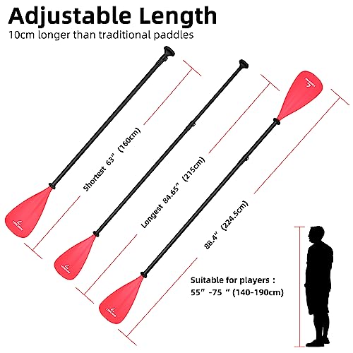 LEDONNE SUP Paddle 4-Piece Adjustable Kayak Paddle Floating Lightweight Paddle Board Oar with Aluminum Alloy Shaft and 2 Nylon Blades Best Price Based on Our 3 Million Sets Per Year 500 bought monthly