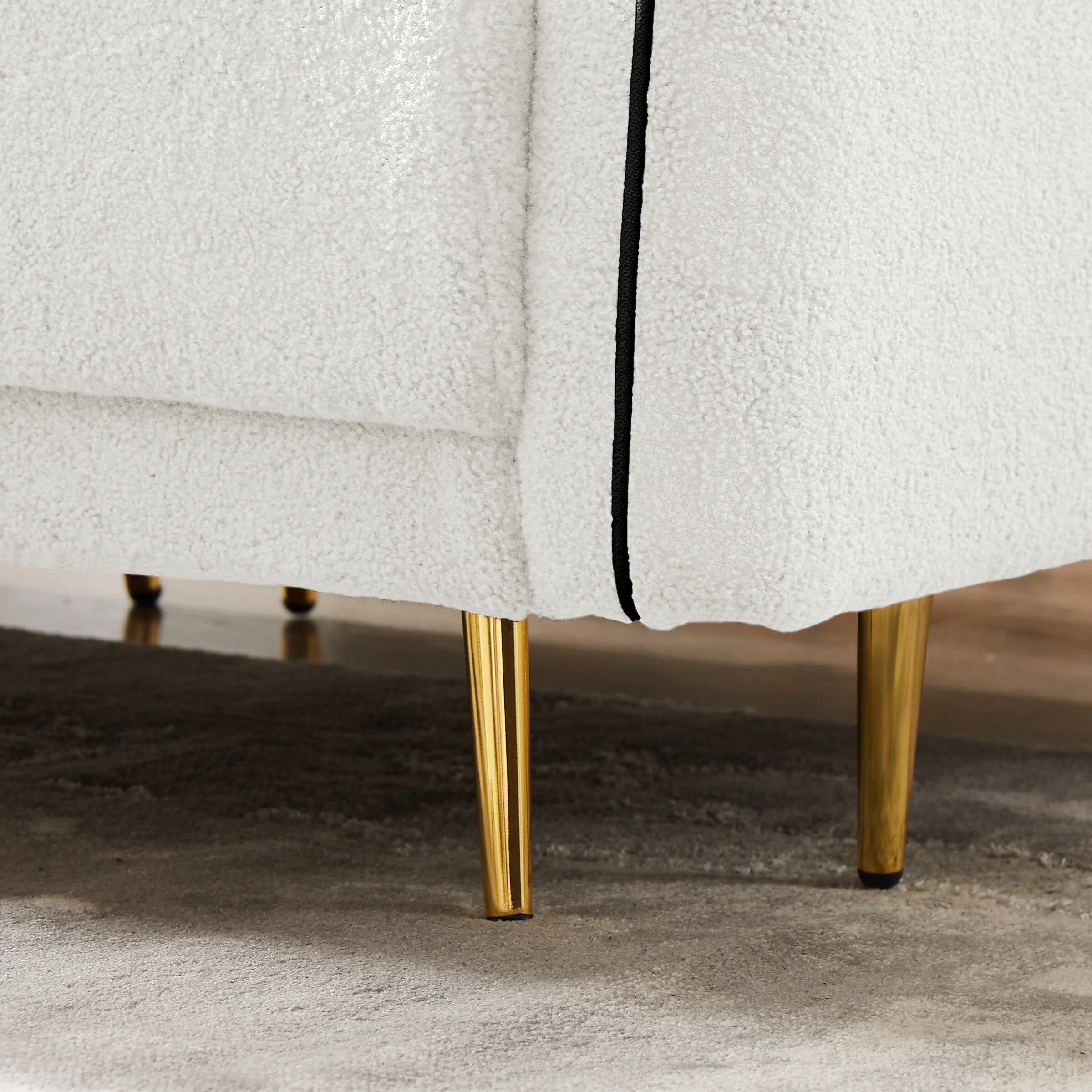 Modern Loveseat Sherpa Fabric Loveseat Sofa for Small Space Modular Sofa White