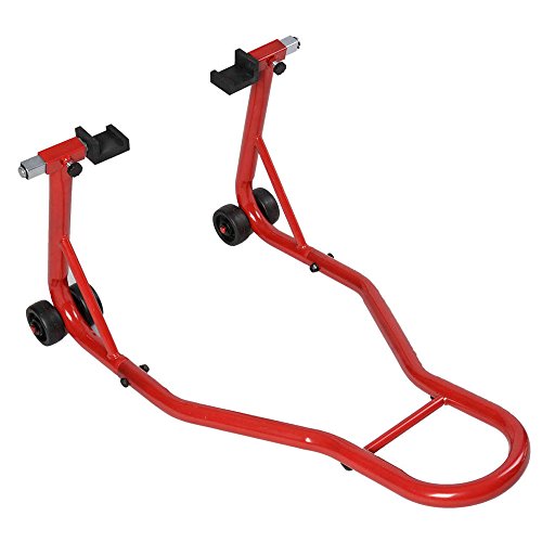 SUNROAD Motorcycle Lift Stand Rear 485LBS Capacity Portable Trailer Mounts Dirt Bike Wheel Balancing Balancer, Deep Red